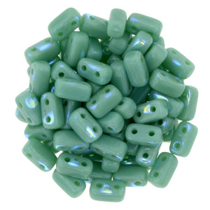 Czechmate Bricks, Peacock Green Turquoise, 50 pcs