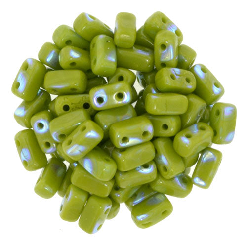 Czechmate Bricks, Peacock Opaque Olive, 50 pcs