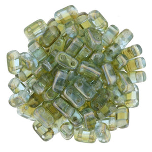Czechmate Bricks, Aquamarine Celsian, 50 pcs