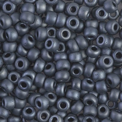 Miyuki 6 Round Seed Bead, 6-2001, Matte Gunmetal, 10 grams
