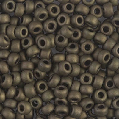 Miyuki 6 Round Seed Bead, 6-2004, Matte Metallic Dark Olive, 10 grams