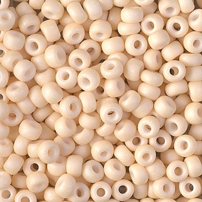 Miyuki 6 Round Seed Bead, Matte Opaque Antique Beige, 6-2022, 10 grams