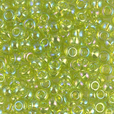 Miyuki 6 Round Seed Bead, 6-258, Transparent Chartreuse AB, 10 grams