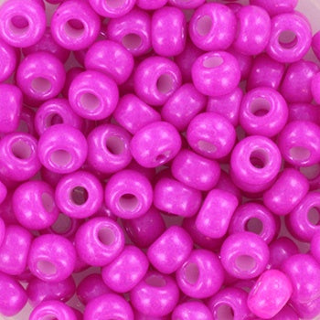 Miyuki 6 Round Seed Bead, 6-4751, Opaque Dyed Magenta, 10 grams