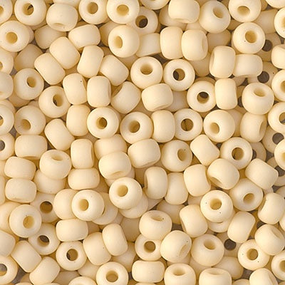 Miyuki Size 6 Round Seed Bead, Matte Opaque Dark Cream, 6-492F, 10 grams