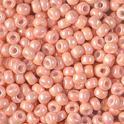 Miyuki Size 6 Round Seed Bead, Opaque Tea Rose Luster, 6-596-1, 10 grams