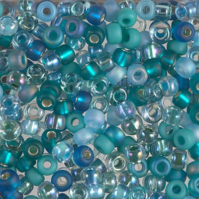 6/0 Miyuki Seed Beads, Mix - Touch of Teal, 22 grams