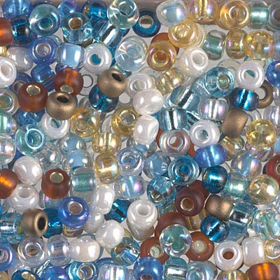 6/0 Miyuki Seed Beads, Mix - Surf and Sand, 22 grams