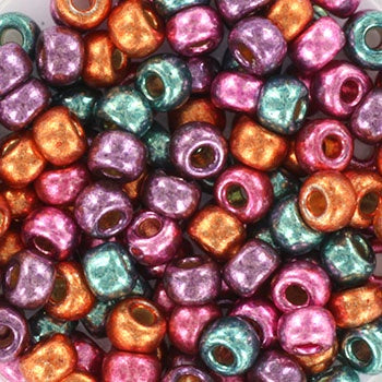 Miyuki 6 Round Seed Bead, Mix - Metallic Rainbow, 22 grams