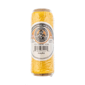 Gudebrod Waxed Thread 3ply Made In USA 500ft (152.4m) Spool 0.38mm (0.015in), Honey