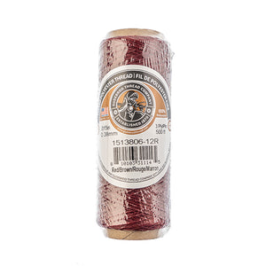 Gudebrod Waxed Thread 3ply Made In USA 500ft (152.4m) Spool 0.38mm (0.015in), Red/Brown