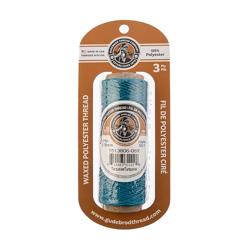 Gudebrod Waxed Thread 3ply Made In USA 500ft (152.4m) Spool 0.38mm (0.