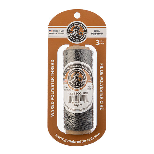 Gudebrod Waxed Thread 3ply Made In USA 500ft (152.4m) Spool 0.38mm (0.