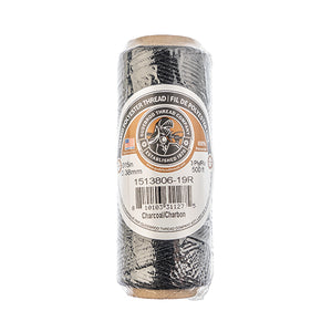 Gudebrod Waxed Thread 3ply Made In USA 500ft (152.4m) Spool 0.38mm (0.015in), Charcoal