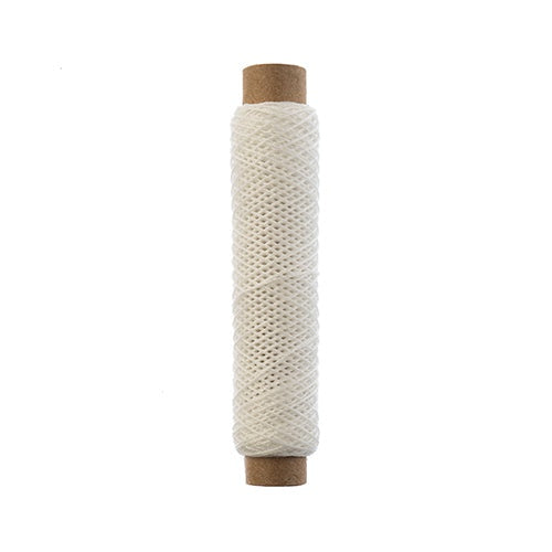 Gudebrod Waxed Thread 3ply Made In USA 75ft (25 yard) Spool 0.38mm (0.015in), White