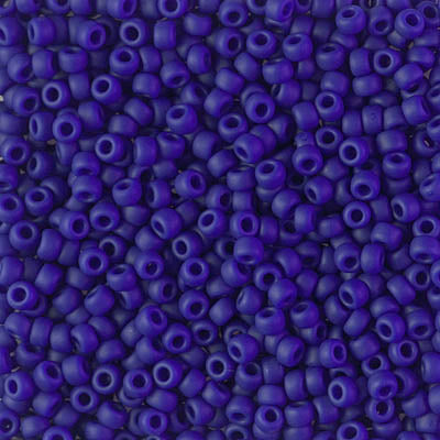 Miyuki 8 Round Seed Bead, 8-414F, Matte Opaque Cobalt, 10 grams