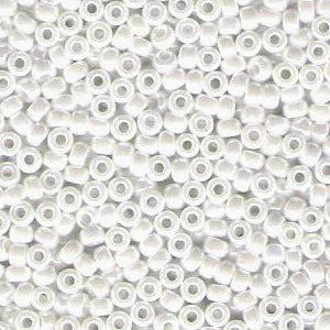 Miyuki 8 Round Seed Bead, 8-420, White Pearl Ceylon, 10 grams