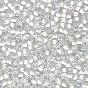 Miyuki 8 Round Seed Bead, 8-1104, White Lined Crystal, 10 grams