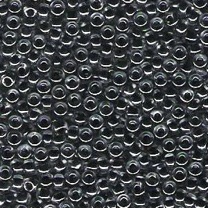 Miyuki 8 Round Seed Bead, 8-1106, Black Lined Crystal, 10 grams