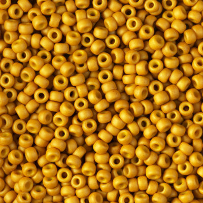 Miyuki 8 Round Seed Bead, 8-1233, Matte Opaque Mustard, 10 grams