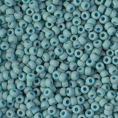 Miyuki 8 Round Seed Bead, 8-1251, Matte Metallic Turquoise, 10 grams