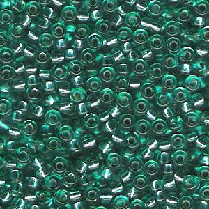 Miyuki 8 Round Seed Bead, 8-1334, Dyed Silver Lined Dark Aqua, 10 grams