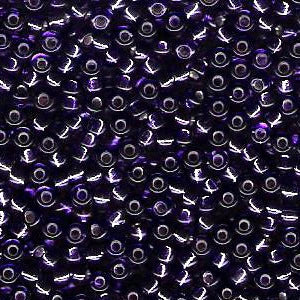 Miyuki 8 Round Seed Bead, 8-1344, Dyed Silver Lined Purple, 10 grams