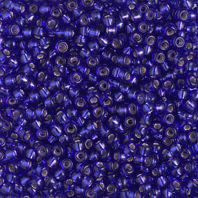 Miyuki 8 Round Seed Bead, 8-1446, Dyed Silver Lined Red Violet, 10 grams