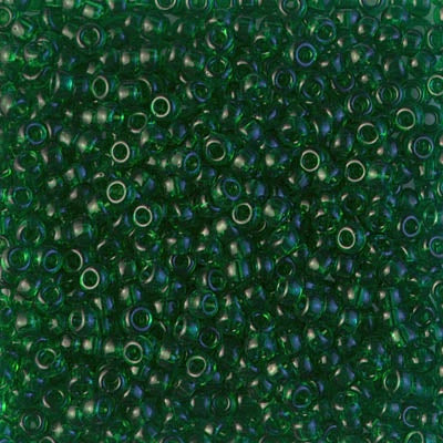 Miyuki 8 Round Seed Bead, 8-146, Transparent Green, 10 grams