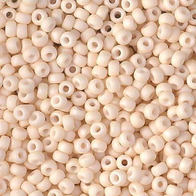 Miyuki 8 Round Seed Bead, 8-2022, Matte Opaque Antique Beige, 10 grams