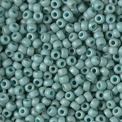 Miyuki 8 Round Seed Bead, 8-2028, Matte Opaque Sea Foam Luster, 10 grams