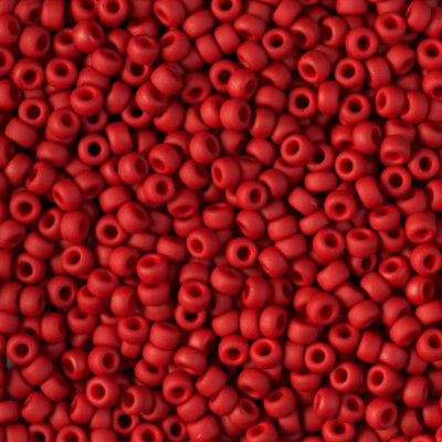 Miyuki 8 Round Seed Bead, 8-2040, Matte Metallic Brick Red, 10 grams