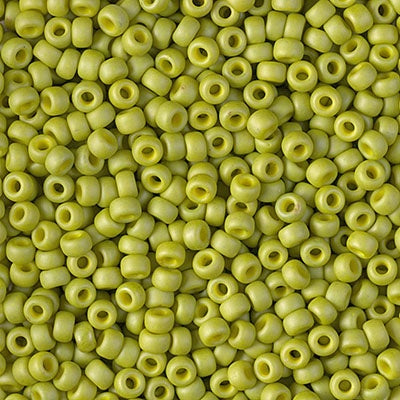 Miyuki Size 8 Round Seed Bead, Matte Opaque Lime, 8-2316, 10 grams
