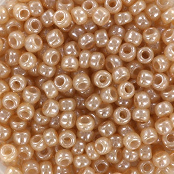 Miyuki 8 Round Seed Bead, 8-2370, Ivory Peach Alabaster Luster, 10 grams