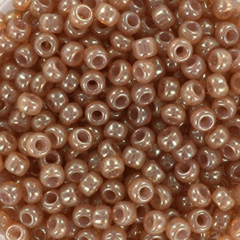 Miyuki 8 Round Seed Bead, 8-2371, Peach Blush Alabaster Luster, 10 grams