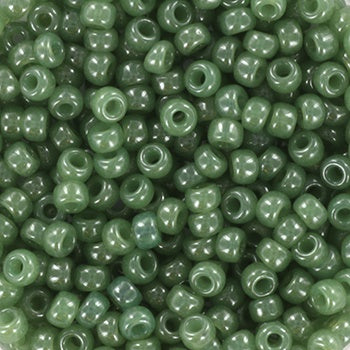 Miyuki 8 Round Seed Bead, 8-2375, Dark Sea Green Alabaster Luster, 10 grams