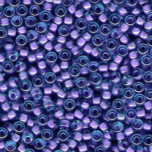 Miyuki 8 Round Seed Bead, 8-2640, Lilac Lined Aqua, 10 grams, 10 grams