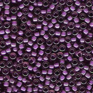 Miyuki 8 Round Seed Bead, 8-256, Transparent Smoky Amethyst AB, 10 grams