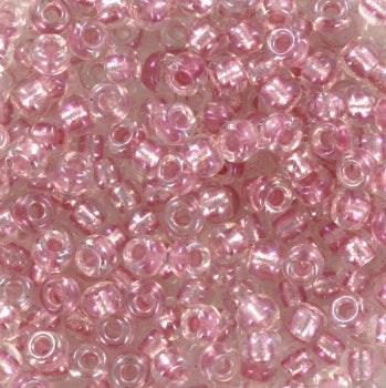 Miyuki 8 Round Seed Bead, 8-3639, Pearl Lined Transparent Pink AB, 10 grams