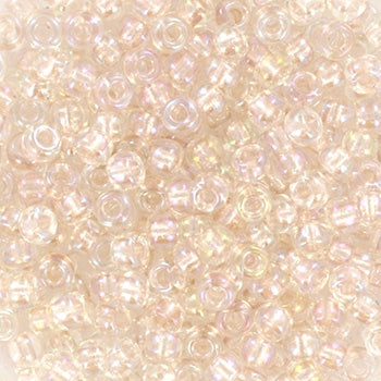 Miyuki 8 Round Seed Bead, 8-3641, Pearl Lined Light Transparent Pink AB, 10 grams