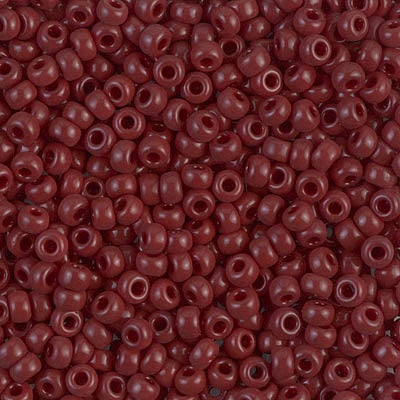 Miyuki 8 Round Seed Bead, 8-0419, Opaque Red Brown, 10 grams