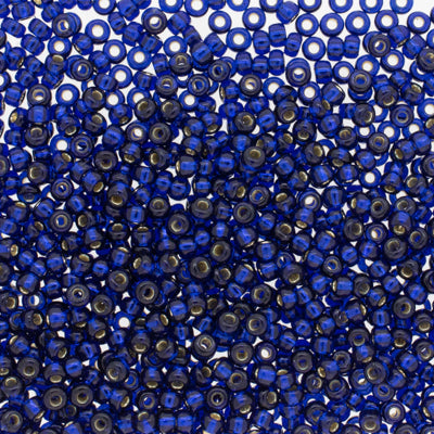 Miyuki 8 Round Seed Bead, 8-4281, Duracoat Silver Lined Dyed Navy  , 10 grams, 10 grams