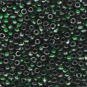 Miyuki 8 Round Seed Bead, 8-4507, Transparent Green Picasso, 10 grams, 10 grams