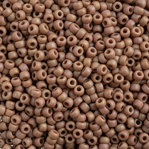 Miyuki 8 Round Seed Bead, 8-4694, Matte Opaque Glazed Beige AB, 10 grams