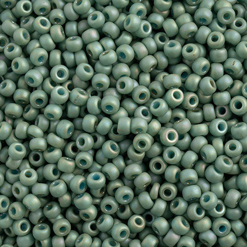 Miyuki 8 Round Seed Bead, 8-4701, Matte Opaque Glazed Sea Opal AB, 10 grams,