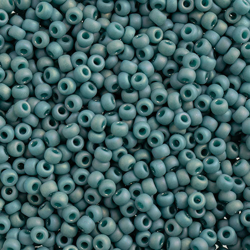Miyuki 8 Round Seed Bead, 8-4702, Matte Opaque Glazed Nile Blue AB, 10 grams