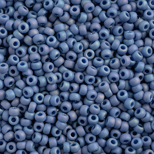 Miyuki 8 Round Seed Bead, 8-4704, Matte Opaque Glazed Mermaid Blue AB, 10 grams