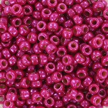 Miyuki 8 Round Seed Bead, 8-4845, Opaque Dyed Fuchsia, 10 grams