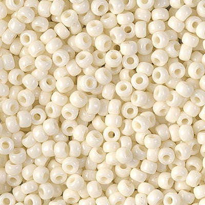 Miyuki 8 Round Seed Bead, Ivory Pearl Ceylon Luster, 8-0491, 10 grams