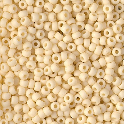 Miyuki 8 Round Seed Bead, Matte Opaque Dark Cream, 8-0492F, 10 grams